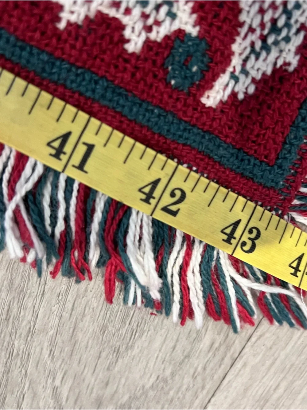 Vintage Christmas Tapestry Throw Blanket Tree Reversible Fringe Holiday Decor